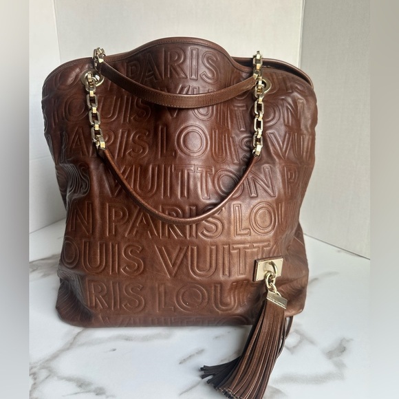 Louis Vuitton Brown Embossed Tote - Picture 3 of 15